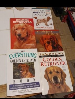 4 golden retriever books, 1 how to care book